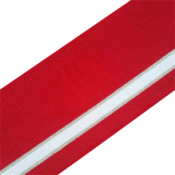 Ribkant striber rød/creme/guld 15x90 cm